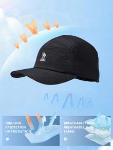 CAMEL CROWN Wide Brim Baseball Cap Sports Sun Hat Running Cycling Hiking Sun Protection Hat - Black - View 3