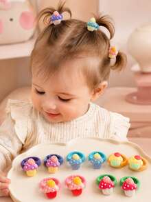 Cute Girl Cartoon Hair Ties Headbands Rubber Bands Ponytail Hair Rings Children Hair Accessories Hair Ropes Holiday Party Favors - Multicolor - View 3