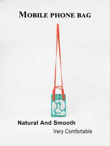 Bolso de teléfono de punto con diseño de animales de dibujos animados para mujer, bolso de mano mini, bolso cruzado, múltiples patrones disponibles, bolsa de compras, bolsa de regalo para vacaciones, adecuado para todas las estaciones - Multicolor - Ver 4