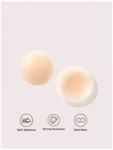 SHEIN Reusable Silicone Nipple Covers Invisible Self-Adhesive Breast Pasties Ultra Thin Seamless Nipple Stickers No Show Bra Women Intimates - Multicolor - View 3
