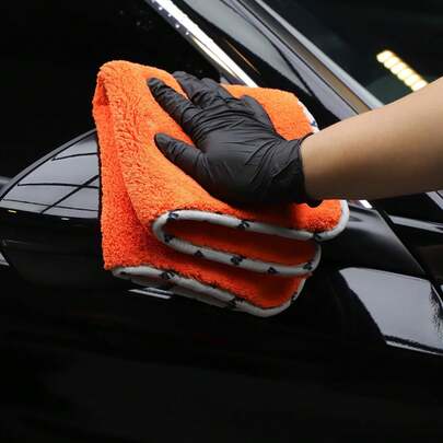 Car Microfiber Towels, 3Pcs Microfiber Car Cleaning Cloths, Upgraded 1200gsm Ultra-Thick Cars Drying Towel Microfiber For Car And Home Polishing Washing And Detailing 16'' X 16''