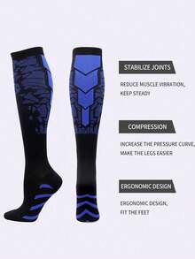 6/1 Pair All-Season Gradient Professional Sports Compression Knee-High Socks For Running, Cycling, Fitness, Hiking - Multicolor - View 8