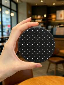 1pc Leopard Print Portable Makeup Mirror - Heart/Round/Square - Foldable Double Pocket Mirror - Portable Travel Makeup Mirror - Leopard Print - Ideal Gift For Women - Multicolor - View 10