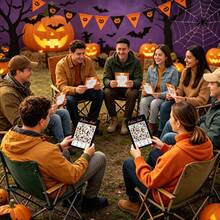 30Pcs-5pcs Halloween Word Search Game Card Set Halloween Party Game 30 Players Home Classroom Activities Fall Carnival Party Supplies - View 1