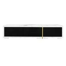 Tv Stand Black Made Of Wood For Living Room - Black and White - View 1
