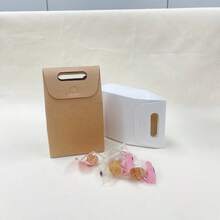 5 & 10pcs Blank Transparent Window Kraft Paper Gift Bags, Portable Foldable Paper Storage Bags, Suitable For Holiday, Wedding, Graduation Small Accessories And Cosmetics Packaging - View 3