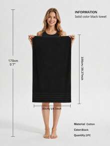 1pc/3pcs Modern Minimalist Striped Cotton Towel Set | Ultra Soft, High Absorbency, Quick Dry Sauna Towel, No Shedding Hair Washing, Head Drying, Hand Wiping, Bathroom Essential - Black - View 11