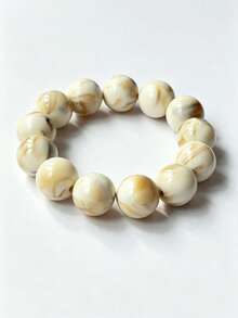 1pc Bohemian Round Bead Faux Agate Exaggerated Minimalist Women's Beaded Bracelet Party Gathering Multicolor-Mixed Color Random - Bracelet - View 24