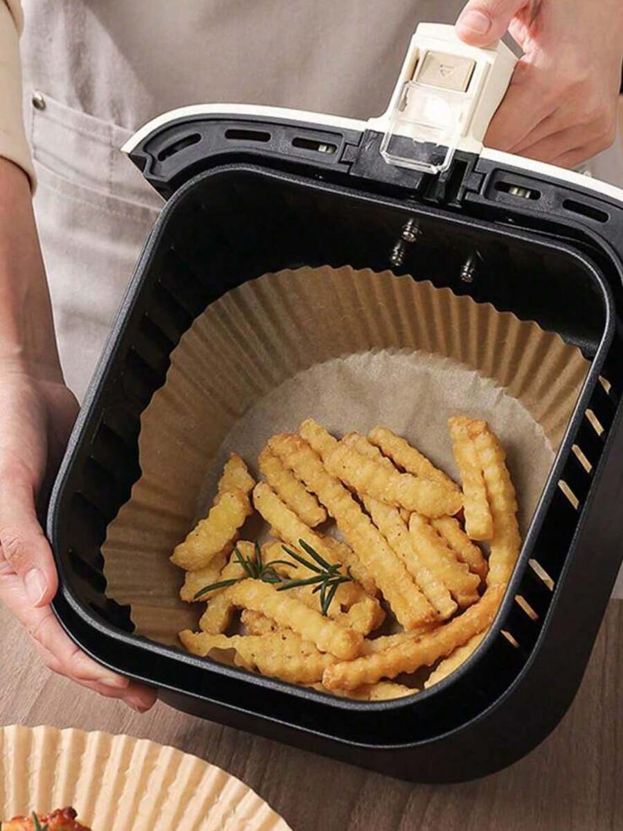 5/25/50/100pcs Air Fryer Paper Liners, Non-Stick Baking Paper, Suitable For Most Air Fryers, Air Fryer Kitchen, Air Fryer Paper Liners, Air Fryer