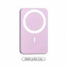Slim Light Blue Magnetic Portable Power Bank With 5000mAh Capacity, Wireless Phone Charger For Daily Carry, Supports 22.5W Fast Wired Charging Alongside 15W Wireless Charging, With High-Capacity Backup Power, Hassle-Free  Use And A Slim Profile, Made For Back To School, Student Life, Lesson Days, Sports Training, Bus Rides, Student Routines And Weekend Activities - 1PC - View 18