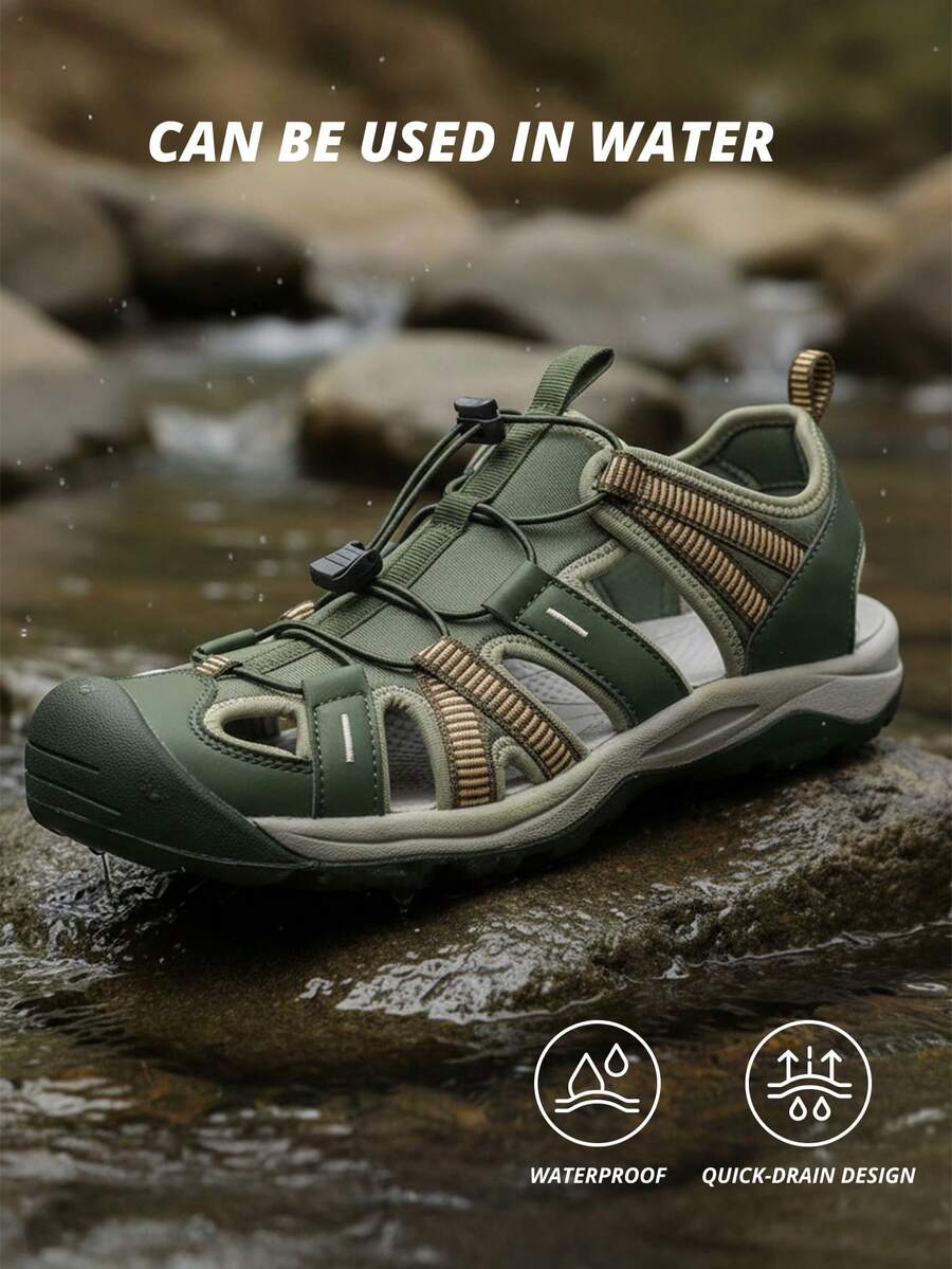 CAMEL CROWN Men's Waterproof Hiking Sandals, Closed-Toe Water Sandals, Sports Sandals, Summer Sandals, Beach Sandals, Outdoor Casual Sandals - Army Green - View 1