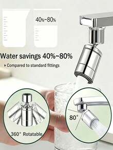1pc/2pcs/3pcs 360° Rotating Dual Mode Kitchen & Bathroom Faucet Aerator, Anti-Splash Sink Accessory, 2 Water Flow Modes, Faucet Connector, Aerator Device, Rotatable Sink Faucet Extension - Multicolor - View 7