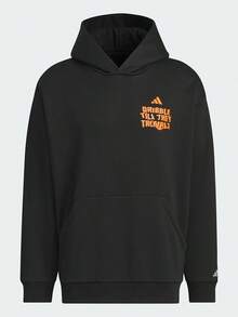 Adidas Sweatshirt Pullover Fleece Pria, Sweatshirt Olahraga Basket dan Latihan Longgar JC6804, Musim Gugur/Dingin - Hitam - View 1