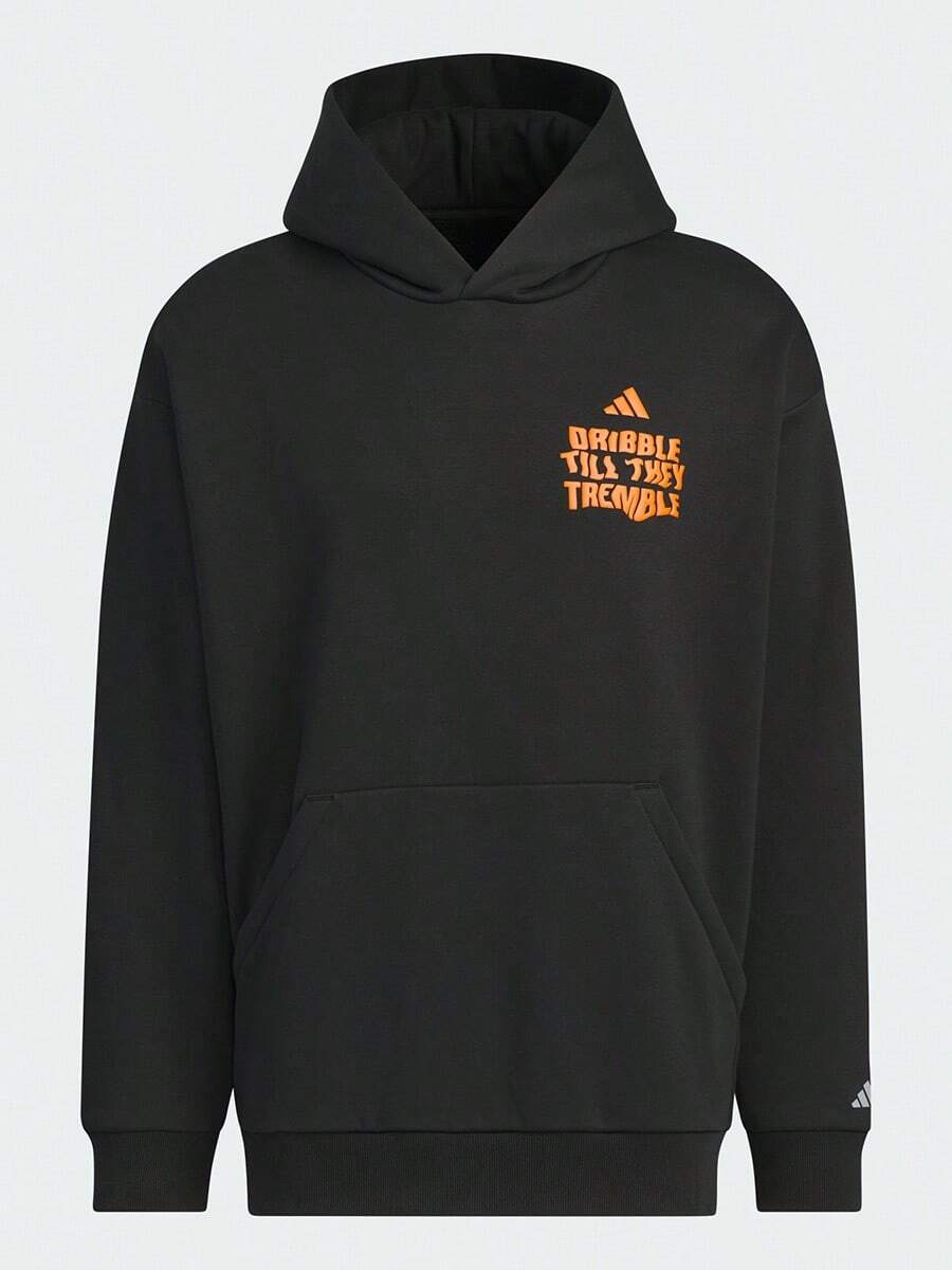 Adidas Sweatshirt Pullover Fleece Pria, Sweatshirt Olahraga Basket dan Latihan Longgar JC6804, Musim Gugur/Dingin - Hitam - View 1