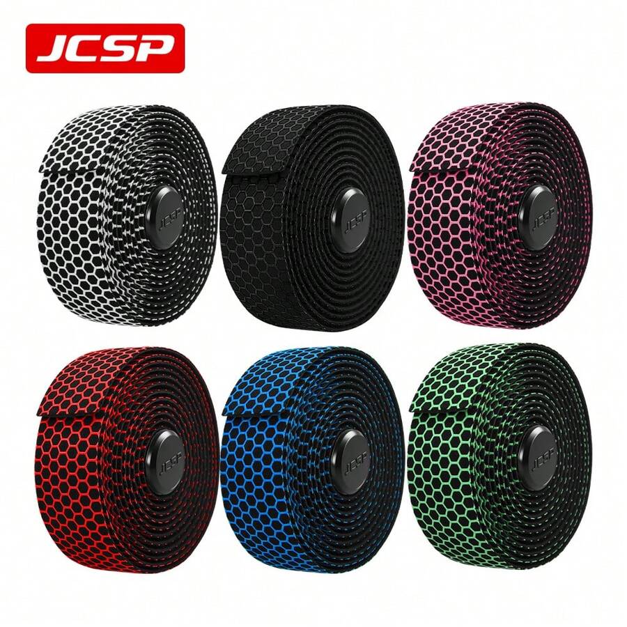 JCSP Road Bike Honeycomb Bar Tape, Honeycomb Anti-Slip Texture, Anti-Slip Shock Absorption, Suitable For Various Road Bike Handlebars, Bicycle Handlebar Tape - Multicolor - View 1