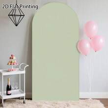 Sage Green Arch Backdrop, 5ft, 6ft, 6.6ft, 7.2ft, 7.87ft Wedding Arch Cover 2pcs Spandex Fabric Arch Backdrop Dome Arch Backdrop Fabric Suitable For Birthday Party Wedding Arch Frame Decoration (Arch Frame Not Included, Fabric Backdrop Only) - Sage Green - View 7