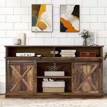 Tv Stand Brown Made Of Wood For Living Room - 棕色 - 查看 9