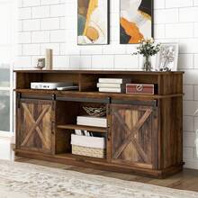Tv Stand Brown Made Of Wood For Living Room - 棕色 - 查看 10