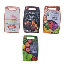 Tabua de Corte Estampada para Carne e Legumes Frutas Ultra Resistente Utensílios de Cozinha - Multicolorido - Visão 7