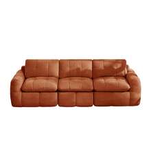 Ergonomic 3 Seat Orange Modular Sofa - Chenille Fabric For Living Room And Lounge - Orange 3 Seat - View 4
