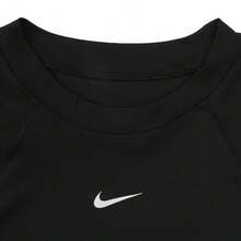 Nike Dri-Fit Quick-Dry Solid Color Logo Breathable Mesh Training Short Sleeve T-Shirt Women's Black/White - Black - View 4