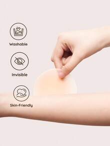 SHEIN Reusable Silicone Nipple Covers Invisible Self-Adhesive Breast Pasties Ultra Thin Seamless Nipple Stickers No Show Bra Women Intimates - Multicolor - View 2