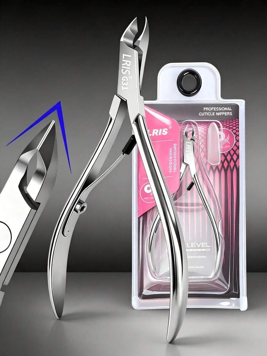 Stainless Steel Cuticle Nipper LRIS G31, Sharp Cuticle Nipper, Professional Manicure & Pedicure Nail Tool - Silver - View 1