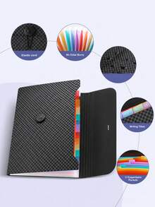 A4 Expanding File Folder, 13-Pocket Accordion File Organizer With Color Labels, Plastic Document Storage Expanding Bag, Suitable For School, Office And Home, Back To School Season - Single Piece - View 6