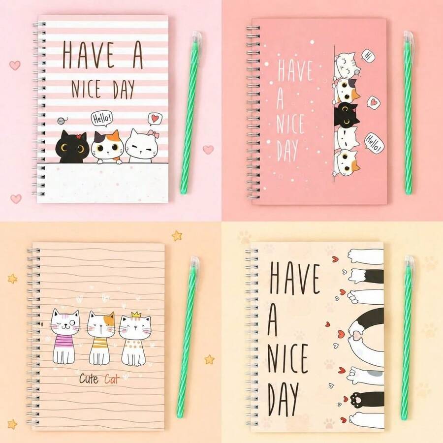 Caderno Gatinhos Cute A5 – Have a Nice Day, Espiral