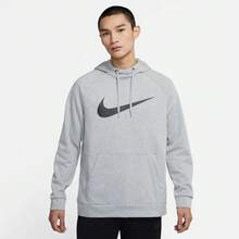 Nike Dri-Fit Casual Sports Logo Hooded Sweatshirt, Men's, Light Grey - Grey - View 4