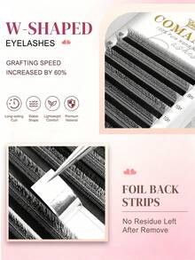 CoMango 12 Rows 0.1mm 3D/4D/5D Pre-Made Fan Eyelash Extensions W Style LU Curl Faux Mink Natural Soft Blooming Automatic Opening Dense Eyelashes - LU(M) - View 5