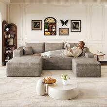 Sofa Camel 4 Seat Made Of Fabric For Living Room - 駱駝色 4 人座 - 查看 2