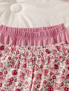 Autumn/Winter Girls Cute Casual Sequin Bow Sweatshirt + Pink Soft Elastic Long Pants Multi-Piece Set - Multicolor - View 9