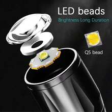 Mini Rechargeable LED Flashlight, Portable USB-Charged Flashlight, High-Power Camping Light, Long-Range Waterproof Mini Aluminum Alloy Flashlight With Side Light, Multiple Operating Modes - Two Lighting Modes - View 4