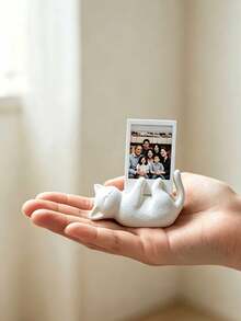 3D Printed Cat Figurine, Cute, Modern Abstract Geometric Style. It's An Ideal Gift For Cat Lovers, Perfect For Decorating Computer Desk, Bedroom - Multicolor - View 1