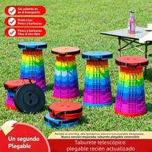 Outdoor Telescopic Folding Stool, Camping Stool, Portable Fishing Stool - Colorful - View 2