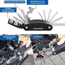 26newstyle Upgraded 17-In-1 Multi-Function Folding Bike Repair Tool Set (16-In-1 Wrench + 1 Silver Storage Bag), Mountain Bike Repair Tool, Bicycle Repair Tool, Repair Combination, Tire Repair Tool, Multi-Function Folding Repair Tool, Wrench Set Cycling Tool. Suitable For Mountain Bike And Road Bike Repair Tool Kit. Portable Tool Kit - A - View 7