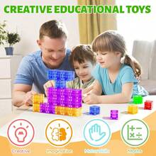 50/75/100pcs Magnetic Building Blocks, Transparent Magnetic Cube Construction Toys, Suitable For Children And Toddlers, Random Colors - Multicolor - View 6