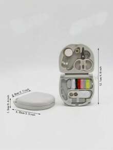 Perlengkapan Jahit Mini Portabel Warna Abu-abu 1 Set - abu-abu - View 2