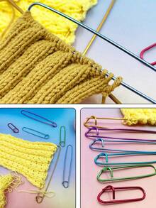 Locking Aluminum Knitting Needle Set, Large Non-Slip Fixed Needles, Secure Grip And Anti-Slip, Suitable For Sweater And Shawl Making - Multicolor - View 5