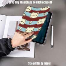 Cat Star Stripe Planet Pattern Y-Fold High Transparency Acrylic Tablet Protective Case With Pen Slot. Y-Fold High Transparency Acrylic Protective Case. Tablet Protective Case Features: Y-Shaped Tri-Fold Stand Design, Smart Sleep/Wake, Full Coverage Protection, Air Cushion Anti-Drop Frame, Multi-Angle Stand, Built-In Pen Slot, Lightweight And Portable. Compatible With IPad Mini4/5 (7.9 Inch), Mini6/7 (8.3 Inch); Air1/2/3, IPad5/6/8 (9.7 Inch); IPad2019-2021, Pro10.5, Air3 Universal; IPad10/11, Air4/5 (10.9 Inch), Air6/7 And Pro11 Inch All Series - Multicolor - View 3
