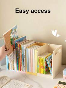 Adjustable Desktop Organizer Rack, Space-Saving Bookshelf And Stationery Storage Box, Suitable For Office/Student Dorm/Desktop Storage, Back To School - Multicolor - View 3
