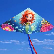 1pc Cartoon Triangle Kite With 50m Line, Suitable For Beach, Grass, Outdoor Flying Entertainment - Multicolor - View 5