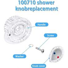 Shower Knob Fit Posi-Temp (100710) One-Handle Tub Shower Handle Kit Faucet Accessory White Knob Insert - B - View 8