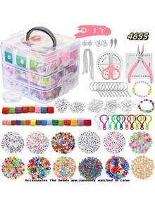 New 4655 DIY Jewelry Making Kit For Necklaces, Bracelets, Rings, Etc. Best For Holidays, Birthdays, Parties, And Gifts - Multicolor - View 11