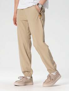 Timberland Celana Jogger Kargo Pria Kasual Olahraga Luar Ruangan, Cepat Kering, Perlindungan Matahari UPF50, Potongan Longgar - Khaki - View 3