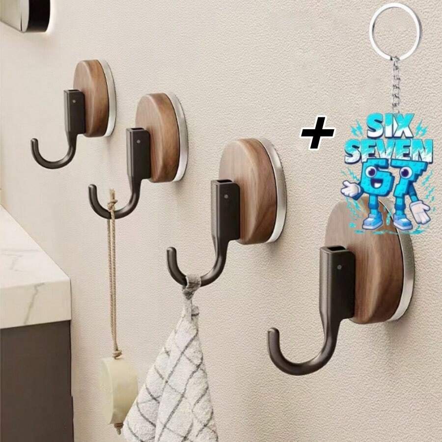 2pcs Key Holder And Hook Set, Suitable For Bathroom And Kitchen, Practical And Stylish Bathroom Wall Hook Key Holder, Perfect For Holiday Gifts And Decoration - View 1