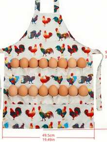 1pc 12-Pocket Universal Egg Collection Apron, Adjustable Rooster Print Egg Storage Bag, Suitable For Chicken, Duck, Quail Egg Gathering, Durable Farm Kitchen Garden Apron, Fit For Egg Collection, Vegetable Harvesting And Cooking, Suitable For All Body Types - 004 - View 1