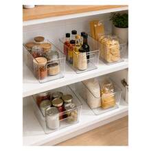 4-Pack Clear Plastic Storage Bins With Handles, Open-Top Organizer Set For Kitchen Cabinet, Condiment And Countertop Storage - View 3