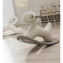 Caballito Mecedor Montable 2 en 1 para Niños, Juguete Infantil Multifuncional para Mecerse y Pasear, Diseño Cómodo y Estable con Asiento Ergonómico para Mayor  Durante el Juego, Ide - Beige camello - Ver 2